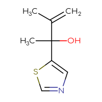 Chemical structure of 3-methyl-2-(1,3-thiazol-5-yl)but-3-en-2-ol - CSSB00121116949