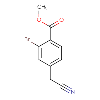 Chemical structure of methyl 2-bromo-4-(cyanomethyl)benzoate - CSSB00010142623