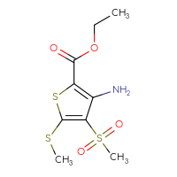 Chemical structure of ethyl 3-amino-4-methanesulfonyl-5-(methylsulfanyl)thiophene-2-carboxylate - CSSB00008188220