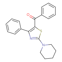 Chemical structure of 1-(5-benzoyl-4-phenyl-1,3-thiazol-2-yl)piperidine - CSSB00026570900