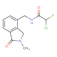 Chemical structure of 2-chloro-2-fluoro-N-[(2-methyl-1-oxo-2,3-dihydro-1H-isoindol-4-yl)methyl]acetamide - CSSB21332124272