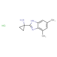 Chemical structure of 1-(4,6-dimethyl-1H-1,3-benzodiazol-2-yl)cyclopropan-1-amine hydrochloride - CSSB06454645934