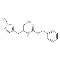 Chemical structure of benzyl N-[1-hydroxy-3-(1-methyl-1H-pyrazol-4-yl)propan-2-yl]carbamate - CSSB00114210398
