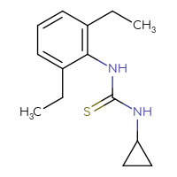 Chemical structure of 3-cyclopropyl-1-(2,6-diethylphenyl)thiourea - CSSB00000485968