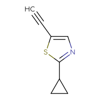 Chemical structure of 2-cyclopropyl-5-ethynyl-1,3-thiazole - CSSB00019747606