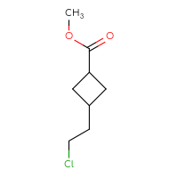 Chemical structure of methyl 3-(2-chloroethyl)cyclobutane-1-carboxylate - CSSB21246268806