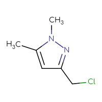 Chemical structure of 3-(chloromethyl)-1,5-dimethyl-1H-pyrazole - CSSB00000761402
