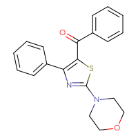 Chemical structure of 4-(5-benzoyl-4-phenyl-1,3-thiazol-2-yl)morpholine - CSSB00026569090