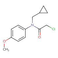 Chemical structure of 2-chloro-N-(cyclopropylmethyl)-N-(4-methoxyphenyl)acetamide - CSSB00020650127
