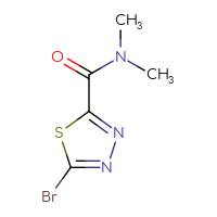 Chemical structure of 5-bromo-N,N-dimethyl-1,3,4-thiadiazole-2-carboxamide - CSSB02125844184