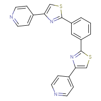 Chemical structure of 4-(2-{3-[4-(pyridin-4-yl)-1,3-thiazol-2-yl]phenyl}-1,3-thiazol-4-yl)pyridine - CSSB00159320005
