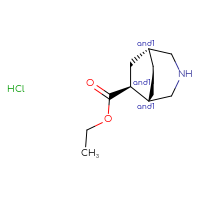 Chemical structure of rac-ethyl (1R,5S,6S)-3-azabicyclo[3.2.2]nonane-6-carboxylate hydrochloride - CSSB20620681087