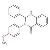 Chemical structure of 3-(4-methoxyphenyl)-2-phenyl-1,2,3,4-tetrahydroquinazolin-4-one - CSSB00046474940