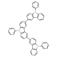 Chemical structure of 9,9'-diphenyl-6-(9-phenyl-9H-carbazol-3-yl)-9H,9'H-3,3'-bicarbazole - CSSB06256037460