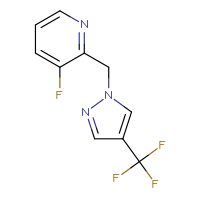 Chemical structure of 3-fluoro-2-{[4-(trifluoromethyl)-1H-pyrazol-1-yl]methyl}pyridine - CSSB02164723396