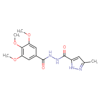 Chemical structure of 3,4,5-trimethoxy-N'-(3-methyl-1H-pyrazole-5-carbonyl)benzohydrazide - CSSB00020580681