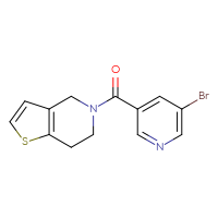 Chemical structure of 3-bromo-5-{4H,5H,6H,7H-thieno[3,2-c]pyridine-5-carbonyl}pyridine - CSSB00000627946