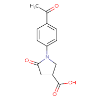 Chemical structure of 1-(4-acetylphenyl)-5-oxopyrrolidine-3-carboxylic acid - CSSB00015200628