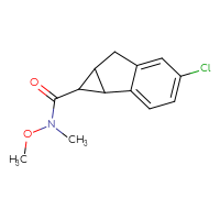 Chemical structure of 4-chloro-N-methoxy-N-methyl-1H,1aH,6H,6aH-cyclopropa[a]indene-1-carboxamide - CSSB01997951571