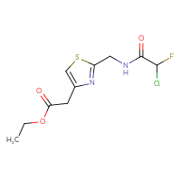 Chemical structure of ethyl 2-{2-[(2-chloro-2-fluoroacetamido)methyl]-1,3-thiazol-4-yl}acetate - CSSB21332055482