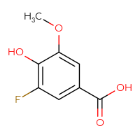 Chemical structure of 3-fluoro-4-hydroxy-5-methoxybenzoic acid - CSSB00000082577