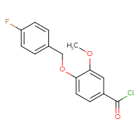 Chemical structure of 4-[(4-fluorophenyl)methoxy]-3-methoxybenzoyl chloride - CSSB00020597052