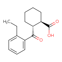 Chemical structure of (1R,2R)-2-(2-ethylbenzoyl)cyclohexane-1-carboxylic acid - CSSB00025754185