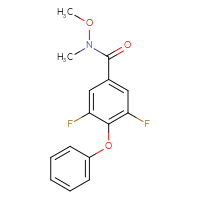 Chemical structure of 3,5-difluoro-N-methoxy-N-methyl-4-phenoxybenzamide - CSSB02053931920