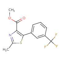 Chemical structure of methyl 2-methyl-5-[3-(trifluoromethyl)phenyl]-1,3-thiazole-4-carboxylate - CSSB00038668057