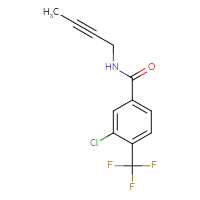 Chemical structure of N-(but-2-yn-1-yl)-3-chloro-4-(trifluoromethyl)benzamide - CSSB02183451744