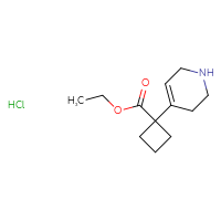 Chemical structure of ethyl 1-(1,2,3,6-tetrahydropyridin-4-yl)cyclobutane-1-carboxylate hydrochloride - CSSB21043417472
