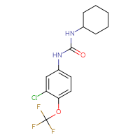 Chemical structure of 3-[3-chloro-4-(trifluoromethoxy)phenyl]-1-cyclohexylurea - CSSB02118204508