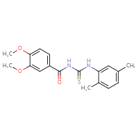 Chemical structure of 3-(3,4-dimethoxybenzoyl)-1-(2,5-dimethylphenyl)thiourea - CSSB00121706482