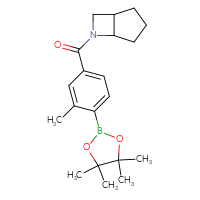 Chemical structure of 6-[3-methyl-4-(4,4,5,5-tetramethyl-1,3,2-dioxaborolan-2-yl)benzoyl]-6-azabicyclo[3.2.0]heptane - CSSB02533253929