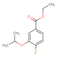 Chemical structure of ethyl 4-fluoro-3-(propan-2-yloxy)benzoate - CSSB00043432339