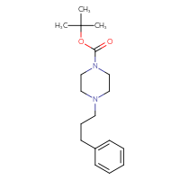 Chemical structure of tert-butyl 4-(3-phenylpropyl)piperazine-1-carboxylate - CSSB00041333709