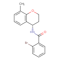 Chemical structure of 2-bromo-N-[(4S)-8-methyl-3,4-dihydro-2H-1-benzopyran-4-yl]benzamide - CSSB01861723754