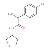 Chemical structure of 2-(4-chlorophenyl)-N-(oxolan-3-yl)propanamide - CSSB01998164208