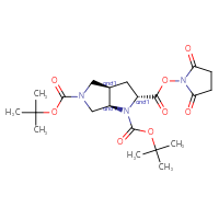 Chemical structure of rac-1,5-di-tert-butyl 2-(2,5-dioxopyrrolidin-1-yl) (2R,3aR,6aR)-octahydropyrrolo[3,4-b]pyrrole-1,2,5-tricarboxylate - CSSB20620696265
