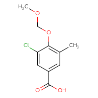 Chemical structure of 3-chloro-4-(methoxymethoxy)-5-methylbenzoic acid - CSSB06835378370
