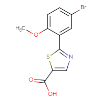 Chemical structure of 2-(5-bromo-2-methoxyphenyl)-1,3-thiazole-5-carboxylic acid - CSSB00000323196