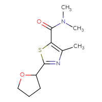Chemical structure of N,N,4-trimethyl-2-(oxolan-2-yl)-1,3-thiazole-5-carboxamide - CSSB01432920206