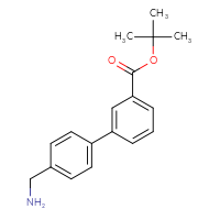 Chemical structure of tert-butyl 4'-(aminomethyl)-[1,1'-biphenyl]-3-carboxylate - CSSB01428783792