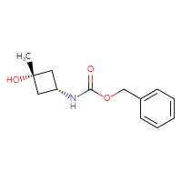 Chemical structure of benzyl N-[(1r,3s)-3-hydroxy-3-methylcyclobutyl]carbamate - CSSB00113631521