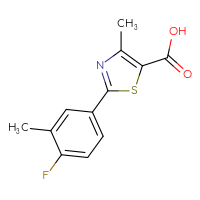 Chemical structure of 2-(4-fluoro-3-methylphenyl)-4-methyl-1,3-thiazole-5-carboxylic acid - CSSB00000322870
