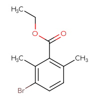 Chemical structure of ethyl 3-bromo-2,6-dimethylbenzoate - CSSB00016110962