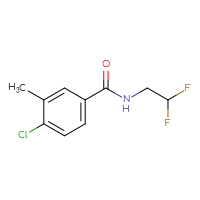 Chemical structure of 4-chloro-N-(2,2-difluoroethyl)-3-methylbenzamide - CSSB01992411087