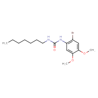 Chemical structure of 1-(2-bromo-4,5-dimethoxyphenyl)-3-heptylurea - CSSB00876535424