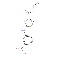Chemical structure of ethyl 2-[(3-carbamoylphenyl)amino]-1,3-thiazole-4-carboxylate - CSSB00039203060