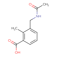 Chemical structure of 3-(acetamidomethyl)-2-methylbenzoic acid - CSSB20894956565